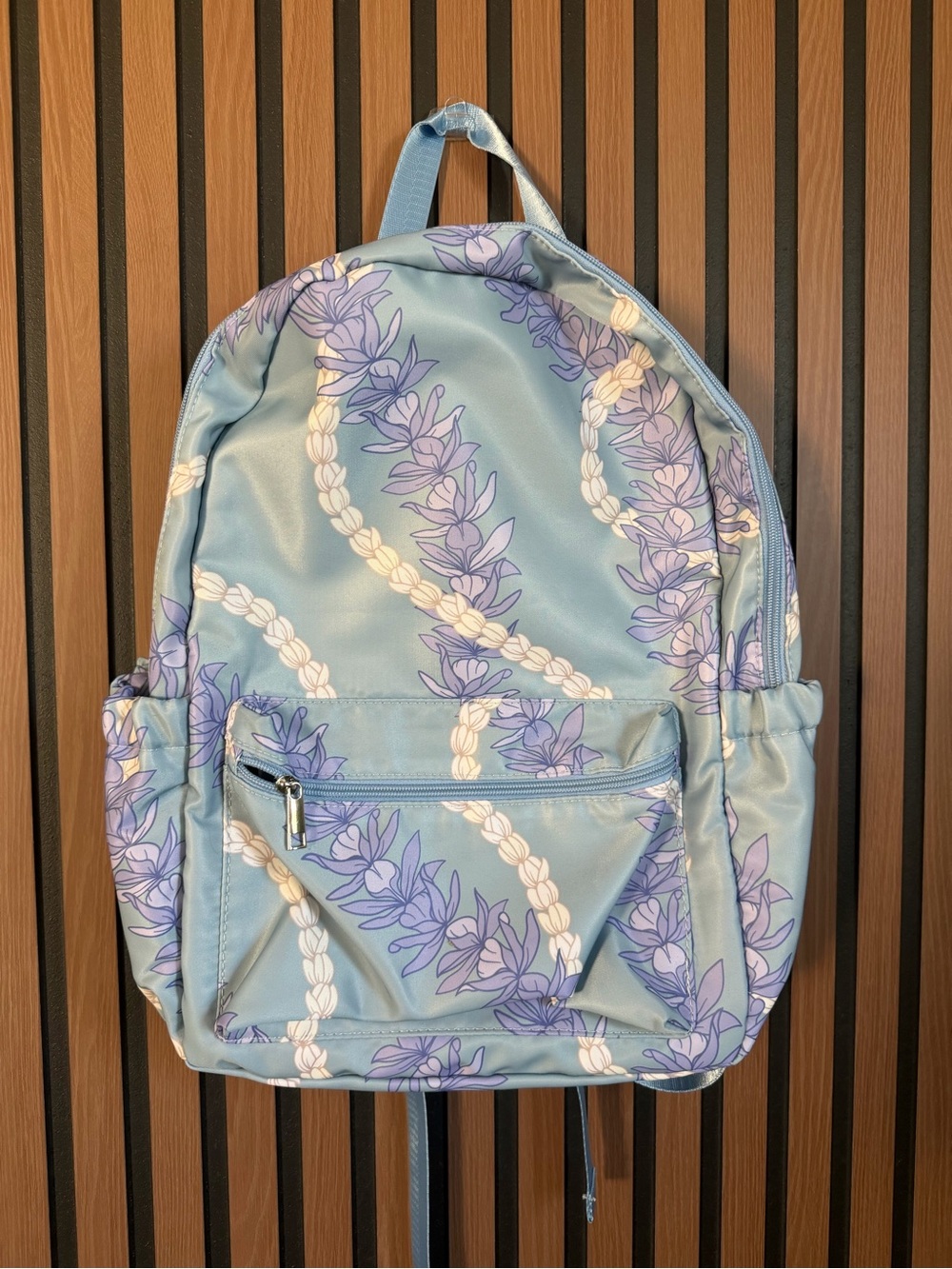 Hawaiian Light Blue Floral Rope-Print Women's Backpack